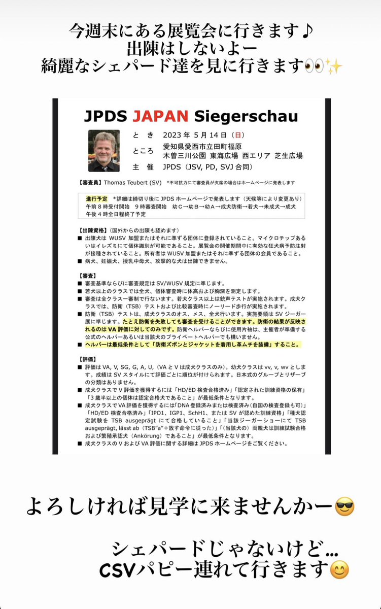 PartnerDog's tweet photo. 今週末だよー✨
#ジャーマンシェパード
#展覧会シェパード
#jpds
#誰でも見学来れます✨ https://t.co/ZcvRyvxEBC