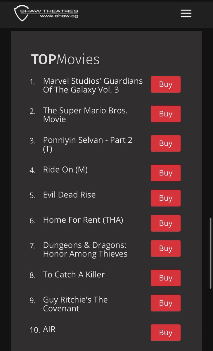 MoviesSingapore's tweet photo. #PonniyinSelvan2 / #PS2 continues to put up a very impressive performance at Shaw Theatres Singapore 🇸🇬 

In last week Top 10 Movies, 
It’s at the 3rd position just behind #GuardiansOfTheGalaxyVol3 &amp; #TheSuperMarioBrosMovie 

Phenomenal for a Tamil movie 👌 🔥 https://t.co/ApZKUycJIE