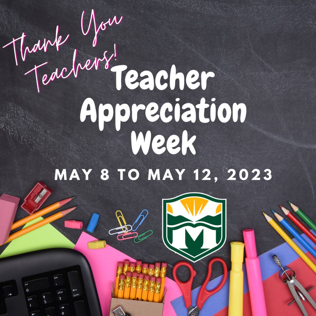 Thank you Teachers!
Teacher Appreciation Week
May 8-May 12, 2023
#EducateInspireEmpower
#MontvilleTownshipPublicSchools