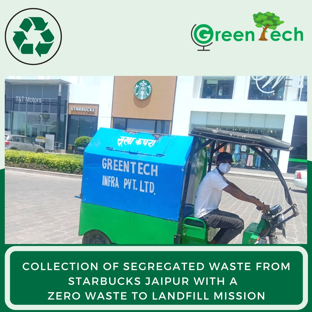 GreentechInfra's tweet photo. In continuation with our mission of Zero Waste, we have been collecting waste from outlets in Jaipur and processing the same.

We have been working with Starbucks India wherein we collect &amp; ensure that none of the waste produced at the outlets at the outlets goes to the landfill. https://t.co/xzJDJzzeTk