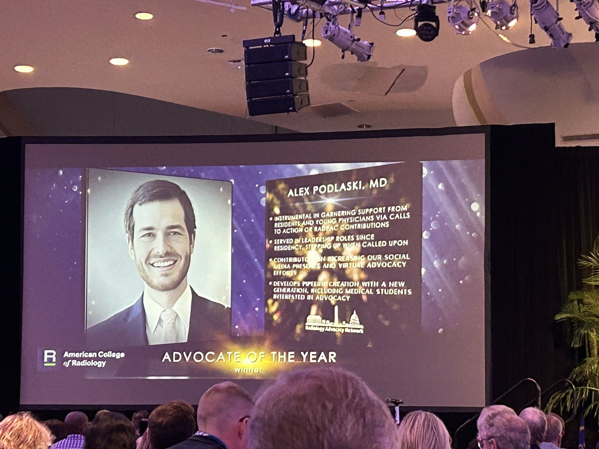 Congratulations @APodMD, @ACRRAN and @RADPAC Board Member, on winning the Advocate of the Year Award. So proud of your accomplishments. Thank you for your dedication advocating for our patients and profession. #RadLeader #ACR100 #ACR2023 #Radvocacy