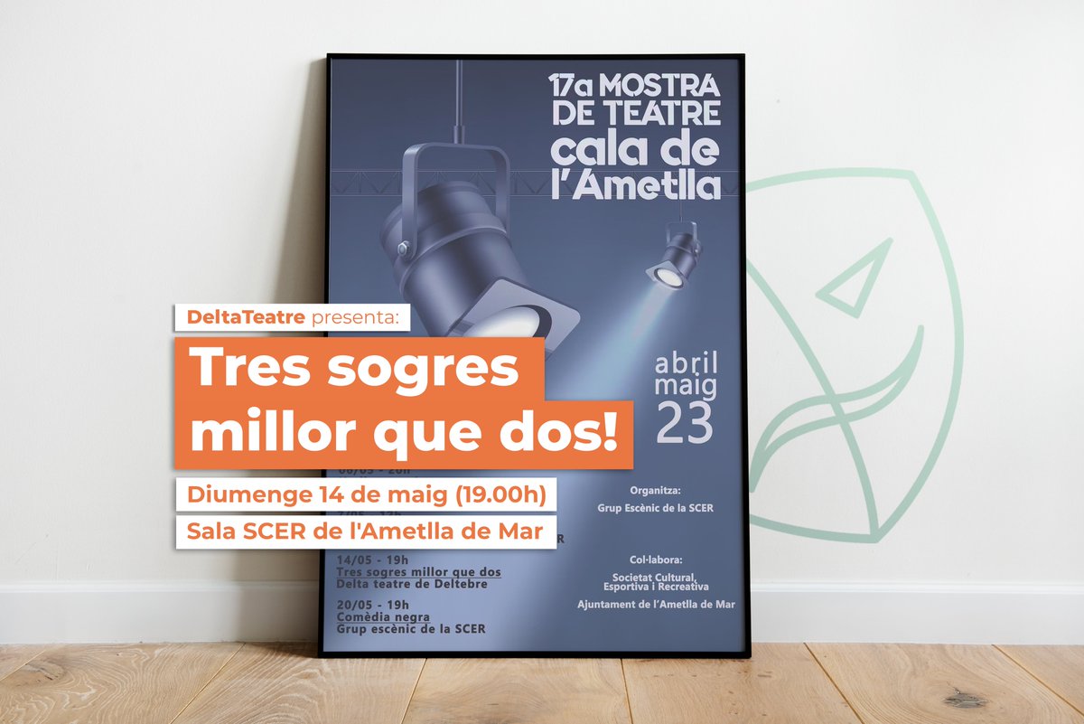 deltateatre's tweet photo. 🎭 Delta Teatre participa en la XVII Mostra de Teatre La Cala l’Ametlla amb l'obra "Tres sogres millor que dos". Descobreix aquesta comèdia que tracta sobre els prejudicis i les dificultats en les relacions sentimentals. #teatre #cultura https://t.co/4FdFvOpsth https://t.co/DfjISekMhG