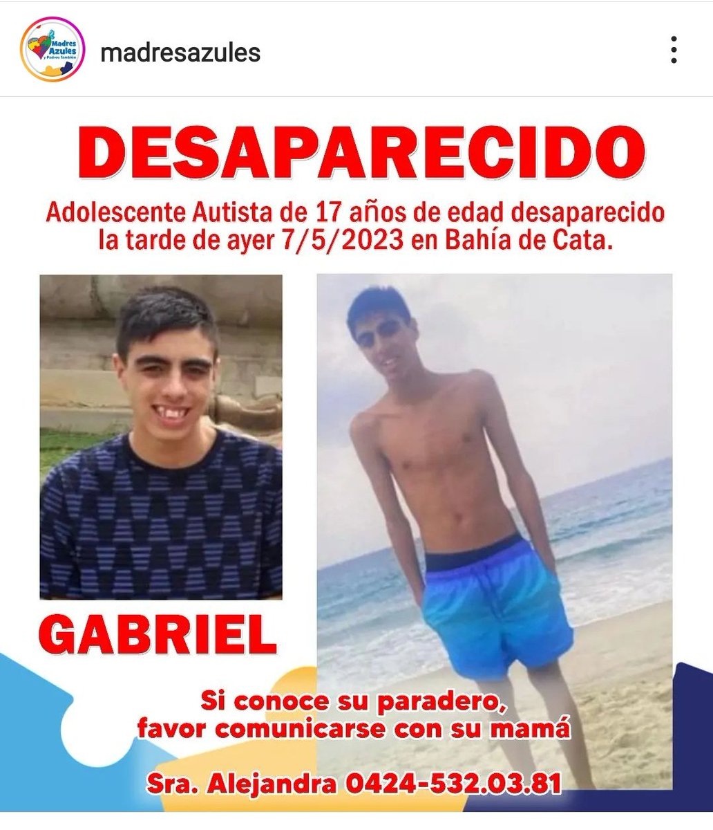 Dios Todopoderoso que este muchacho aparezca. RT masivo por favor