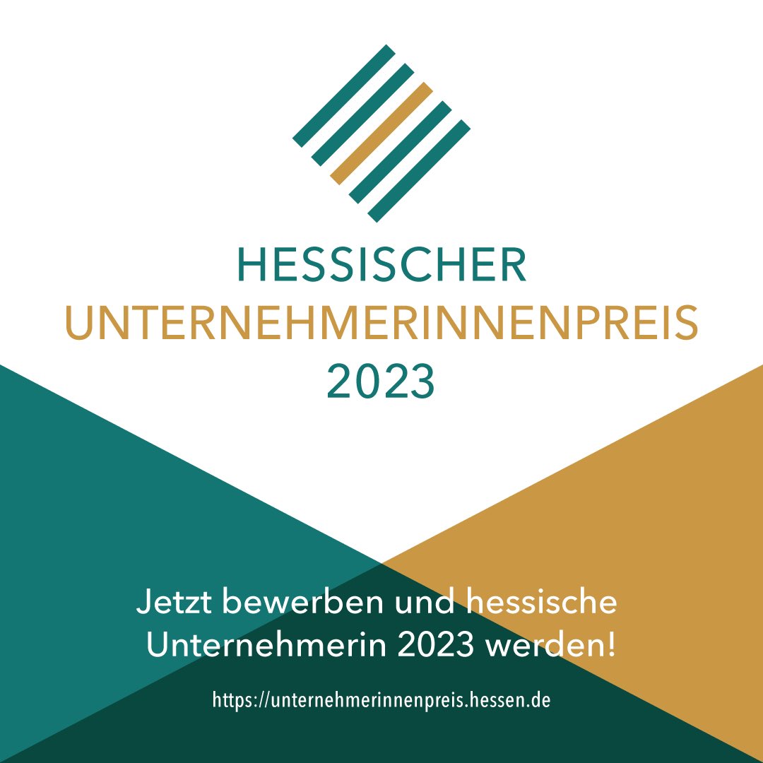 Bis zum 21.5.23 für den Hessischen Unternehmerinnenpreis bewerben! 🏆 Mehr Infos auf unserer Website! #hessen #unternehmerinnen #unternehmerinnenhessen
