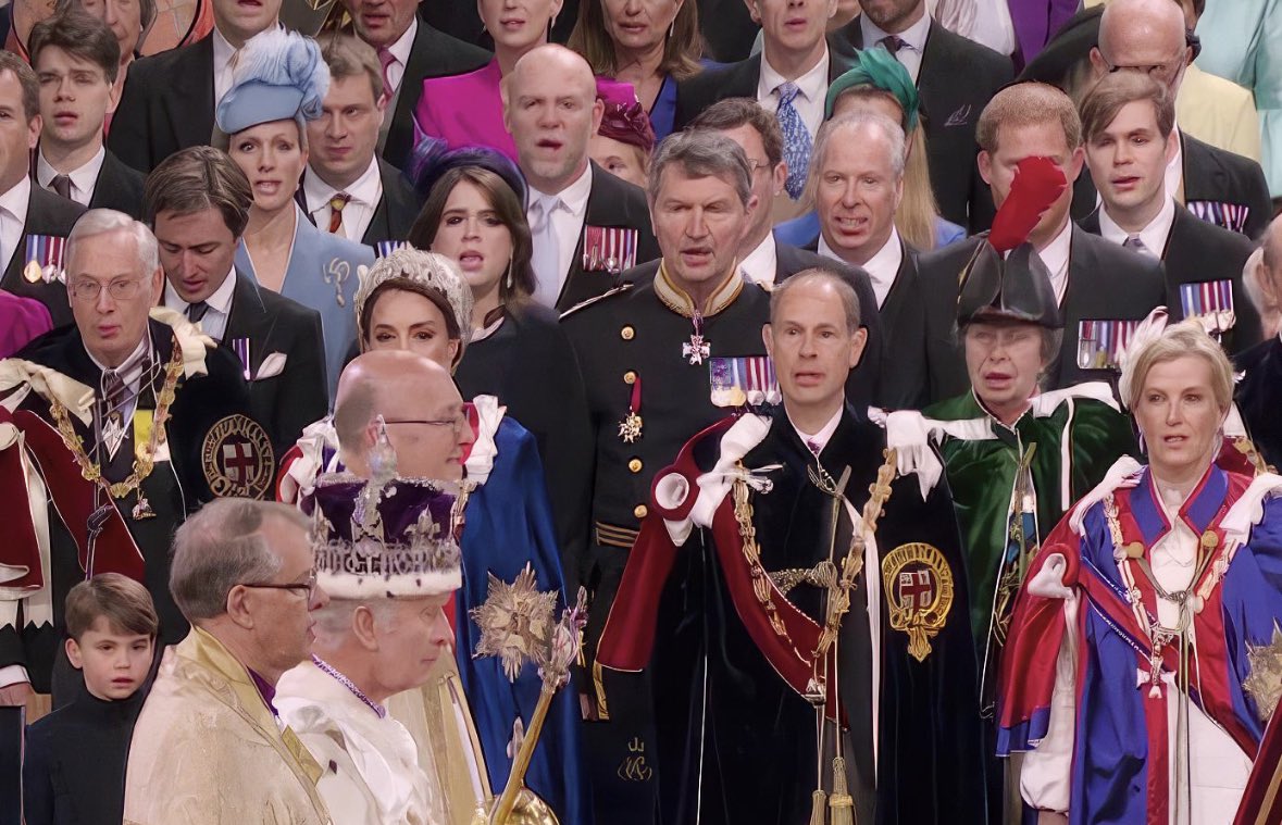 That’s a whole load of rich white people who have no proper jobs in a lots of fancy dress with the a s***load of medals, mostly not earned in active combat.