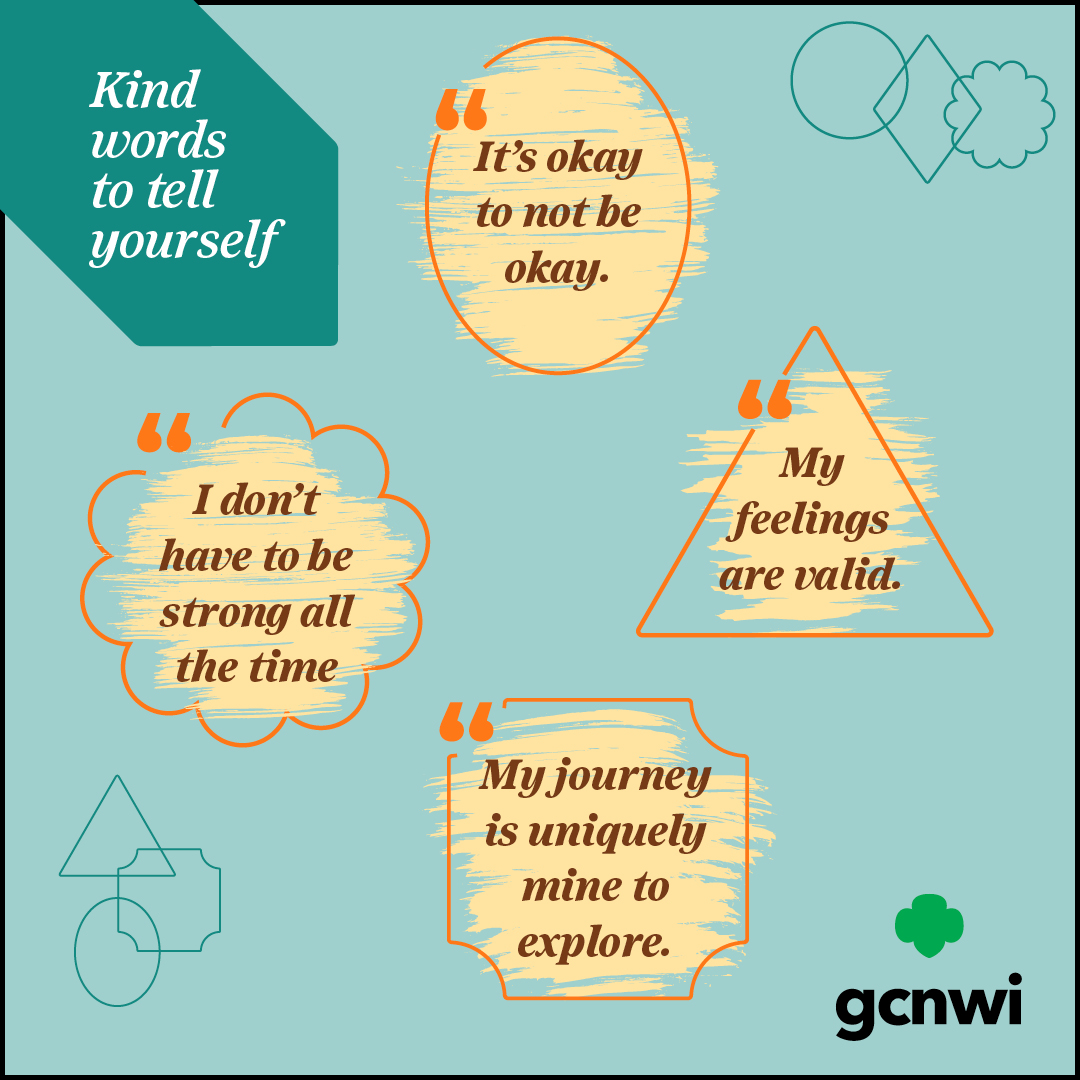 Girl Scout family, this is your Monday reminder that you’re wonderful and that you can do anything! Start your week off by speaking kindly to yourself. What kind words are you telling yourself today?

#GirlScouts #GCNWI #GCNWIKindWords