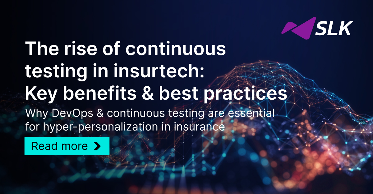 Discover how #ContinuousTesting in #DevOps for Insurtech can help you achieve hyper-personalization & stay ahead of the competition: bit.ly/419mMrO
#insurance #testing #insurtech #softwaredevelopment #Automation #DigitalTransformation #BusinessReimagination #SLK