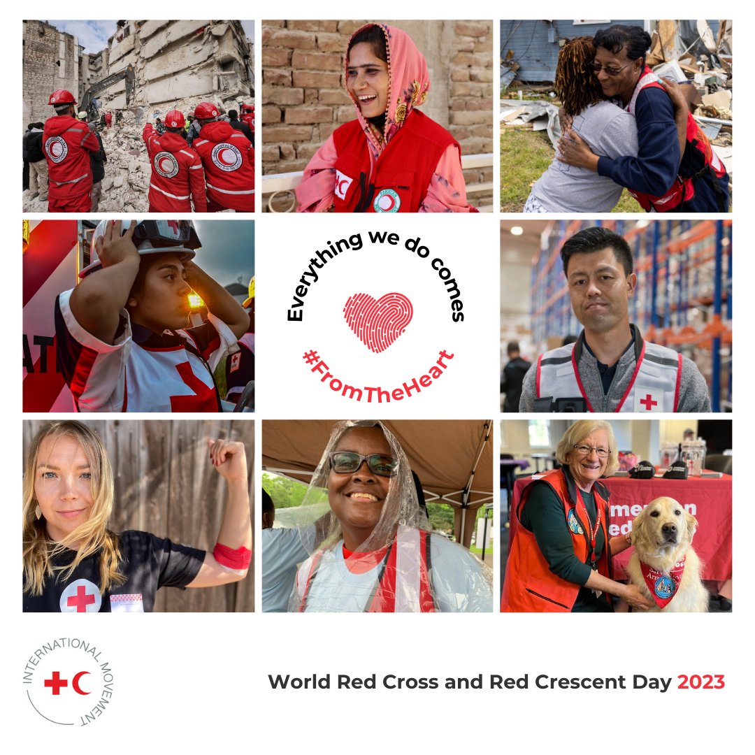 RedCross's tweet photo. Thank you to every Red Cross and Red Crescent volunteer around the globe for your commitment to making a difference. ❤️ Your passion for mission comes #FromTheHeart. #WRCRCD https://t.co/8cEK1Gf98d