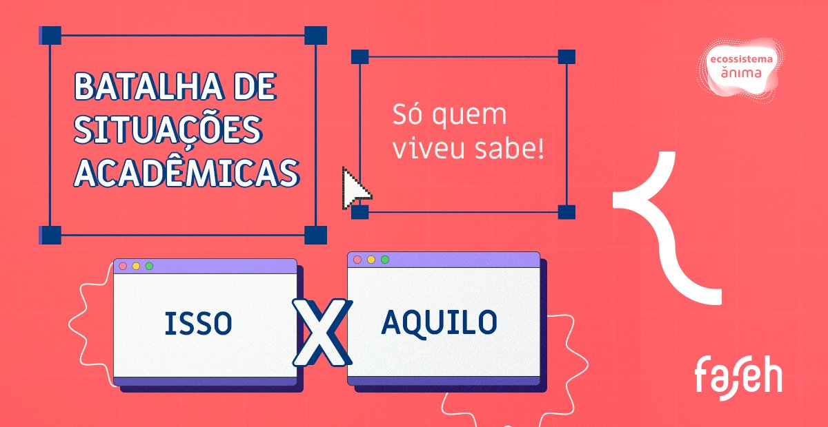 faculdade_faseh's tweet photo. Quais dessas situações foi a vencedora na sua lista de top coisas que todo estudante já passou na Graduação? 🤣 ❤

Conta pra gente e não esquece de marcar aquele amigo que já viveu alguma delas com você! https://t.co/6K24Xsaz4y