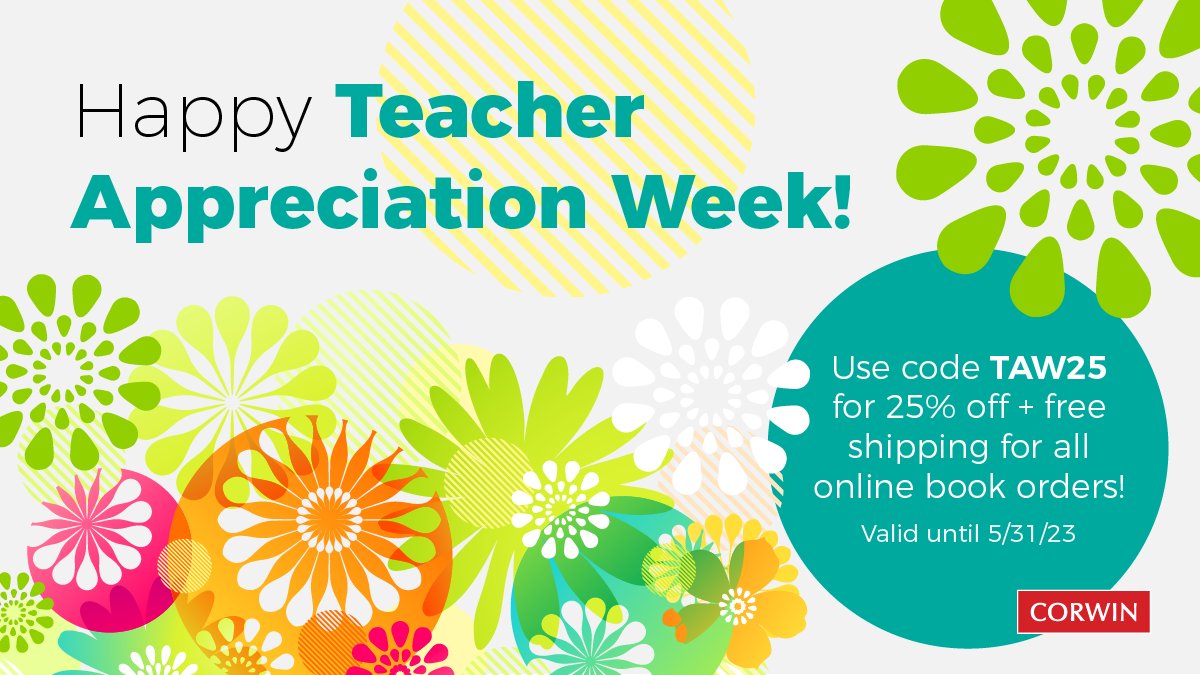 Happy Teacher Appreciation Week! Let’s celebrate all your hard work as a teacher who helps students flourish every day. Just a reminder that you can get 25% off plus free shipping on online book orders using code TAW25!
