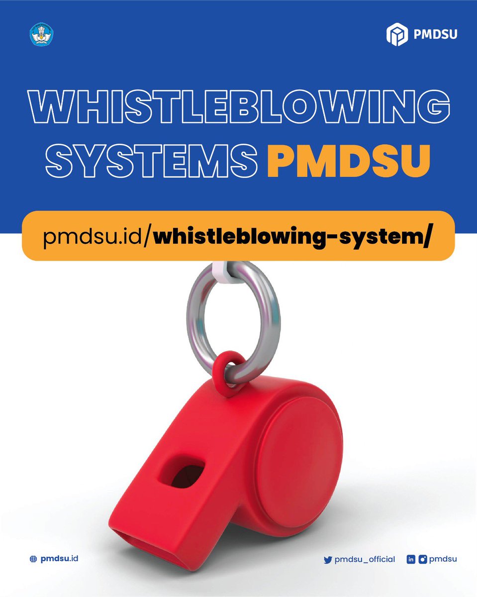IMBAUAN! 

Harap lapor jika anda melihat atau mengetahui dugaan penyimpangan perilaku/ penyalahgunaan wewenang atau permasalahan lain yang dilakukan pegawai Direktorat Sumber Daya. 

pmdsu.id/whistleblowing…