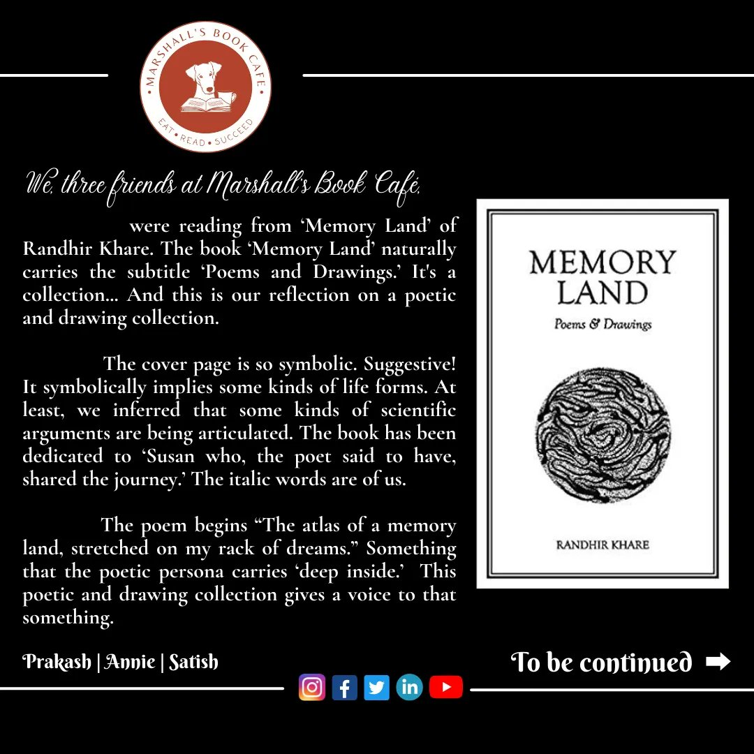 marshallsbookc1's tweet photo. Book Review: 04

Book Name : Memory Land
Writer : Randhir Khare 
Review By : @me_prakash22 @_an.n.ie_12
 @satish_iyc
If anyone wants to write a book review regarding any book in our cafe, please go ahead.

We will post your review on our social media platform.

#marshallsbookcafe https://t.co/Dh1Hm40NZd