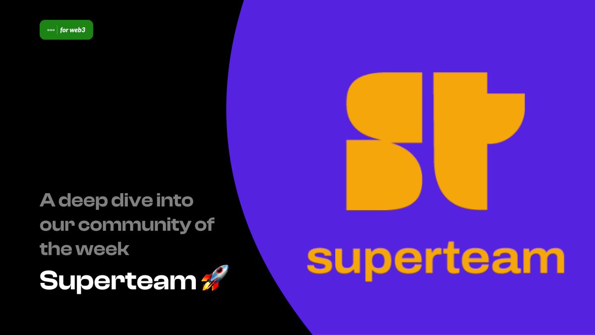 forweb3media's tweet photo. 💵 Want to start earning in web3 with your skills?
🤝 Want to be part of a DAO like no other?
🔥 Ready to contribute your skills to the @solana ecosystem with permission-less work?
🚀 All of the above is possible with our Community of the Week - @SuperteamDAO 🧵👇 https://t.co/QSa8g7EwqV