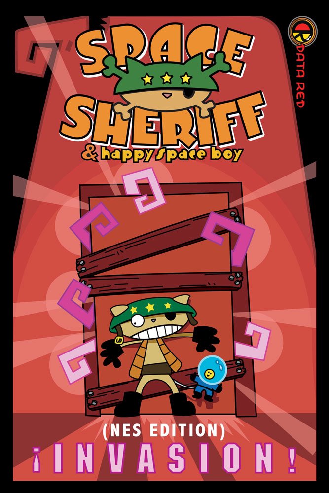 SpaceAndHappy's tweet image. Space Sheriff a Day #93. “Invasion - #NES Edition”! Much as George Lucas #retcon-ed his #StarWars(s), this issue went through a rehaul to accommodate a #videogame that still might happen. Anyhow, covers don’t count so expect another page real soon! Produced by @DataRedComics
