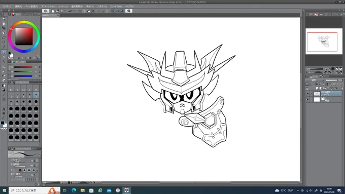 ここまで描いといてアレだけどラクガキの延長とはいえ下描き(アタリ)くらいは描いといても良かったんじゃなかろうか(行き当たりばったり) 