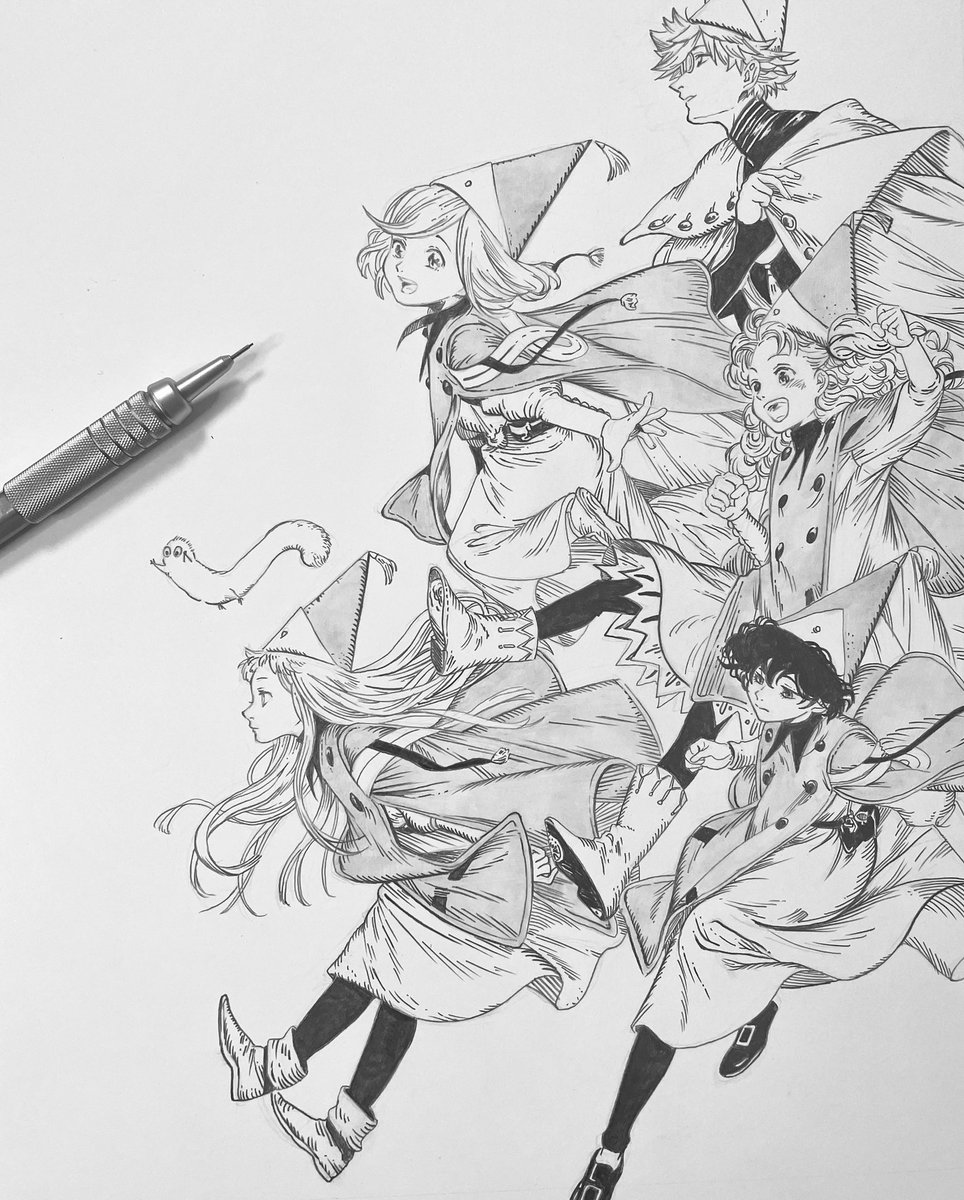 とんがり帽子のアトリエ シャーペン+鉛筆で模写。 アニメ化 めっちゃ楽しみです♪ #とんがり帽子のアトリエ #模写