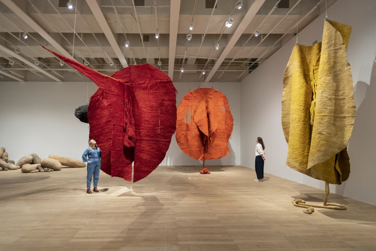 Tate's tweet photo. ✨ Last chance ✨ to see 'Every Tangle Of Thread And Rope' by #MagdalenaAbakanowicz, an exploration of the artist's radical woven sculptures that hang from the gallery space of the Blavatnik Building at #TateModern. Exhibition closes 21 May! ❤️🧶 ➡️ https://t.co/OecgKbnOvr https://t.co/KMm0EleHbk