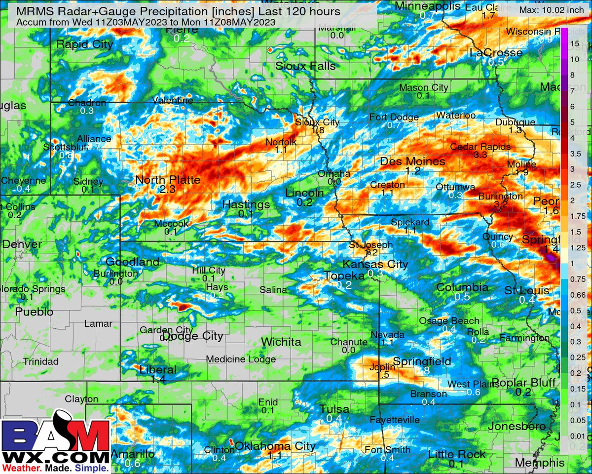 BAM Weather (BAMWX) on Twitter "Quick look at observed rainfall since