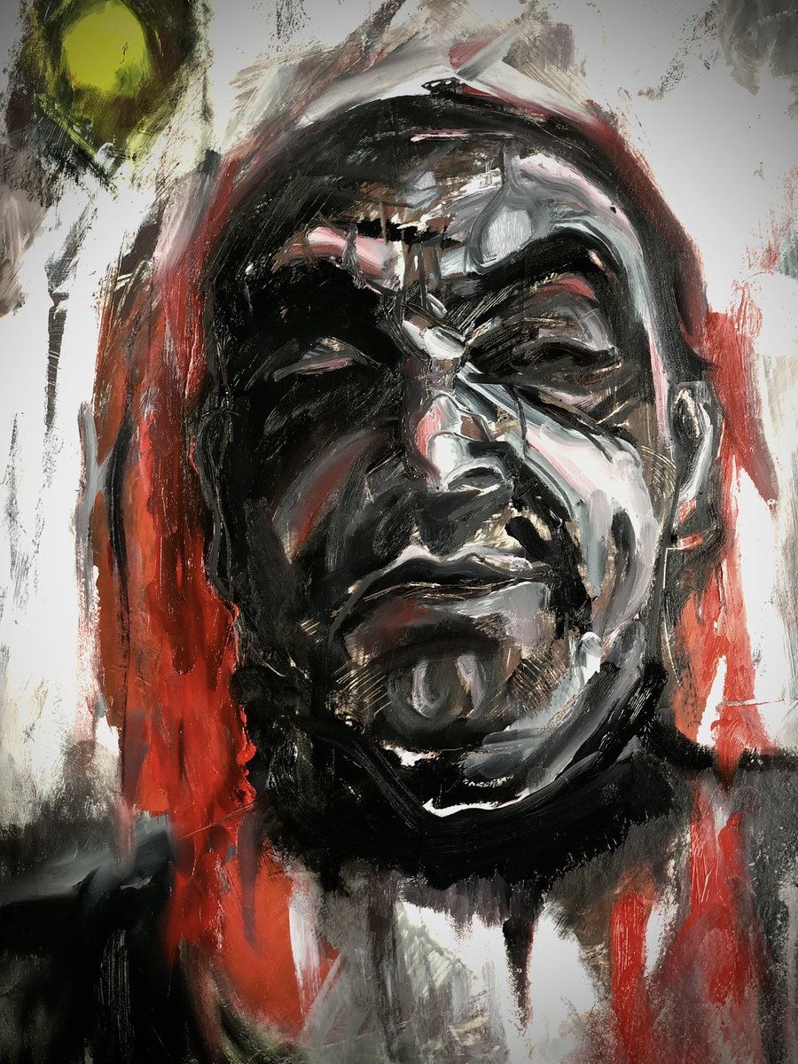 StokeNick's tweet photo. “An Angry Fan”

Oil on repurposed board.

Anger boils over at the recent form of @stokecity 

#nickmooreart https://t.co/1gVBGQ98i4