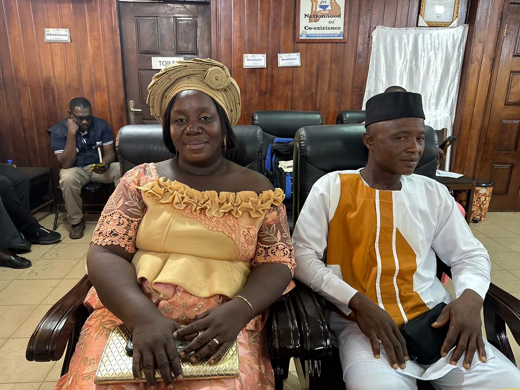 ECsalone's tweet photo. Today, CEC &amp; 🇸🇱National Returning Officer Mohamed K Konneh accepted the nomination of Mr. Mohamed Jonjo &amp; Madam Kaday Johnson with commitment to #peaceful, #free &amp; #fair elections, to run as CDP Presidential Candidate &amp; Running Mate for the June 24, 2023 #elections https://t.co/44tWjicoJf