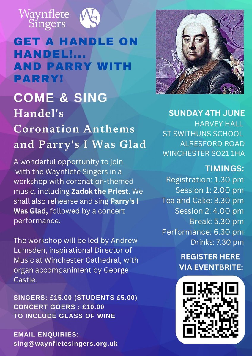 Wow.  What a weekend.  Wasn’t the music in the Abbey amazing?!  Want to sing some of it???  Come and join us for our come and sing event on 4th June!  All are welcome!