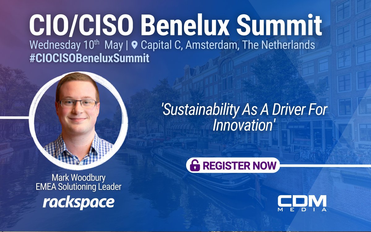 RackspaceNL's tweet photo. 📢 Join us for an insightful talk on Sustainability as a driver for Innovation by Mark Woodbury, Rackspace Technology EMEA Solutioning Lead at #CIOCISOSummitBENELUX. Discover how to incorporate #sustainability into your #innovation strategy. Register now: https://t.co/D7lk6tXnyQ https://t.co/g0jmzYAwQk