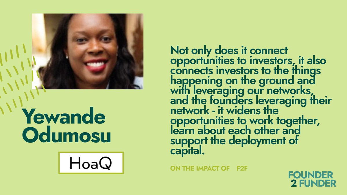 What do investors gain from #F2F💰

UK investors were exposed to new networks &amp; insights into the SA 🇿🇦 market via office hours and deep dives with our founders🤓

<a href="/hoaqclub/">HoaQ /əʊk/</a>'s <a href="/yewiedewie/">Yewande O</a> shares 👇🏾

 #V54 #Africa #Startup