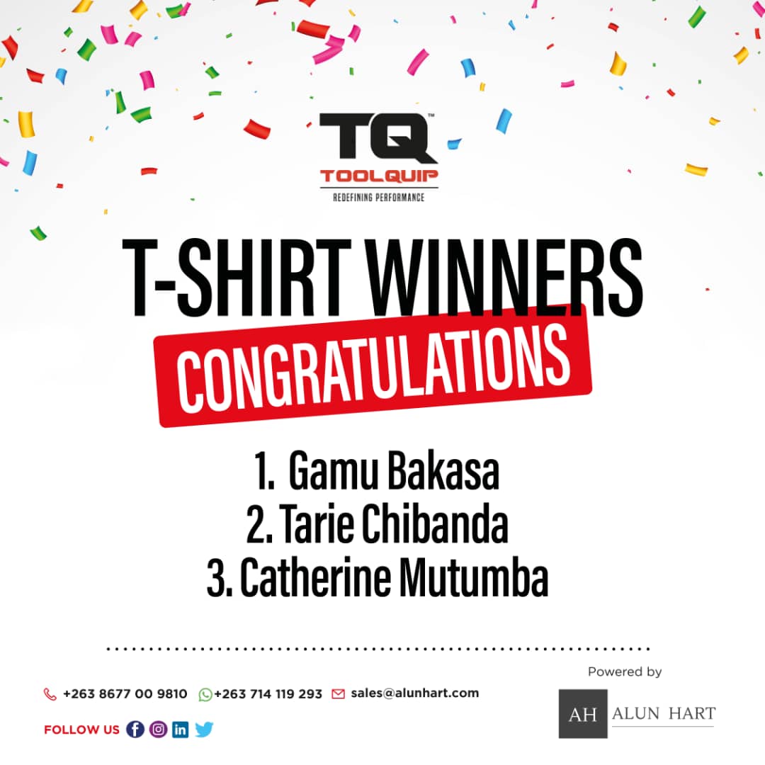 Alun_Hart_Ent's tweet photo. Follow our page, comment, like and share to stand a chance to win in our monthly give away.
May our winners kindly come to our offices and collect their prize.
Contact our Sales Team for more information:
Phone: +263 867 00 9810
WhatsApp: +263 714119298
#alunhart #giveaway https://t.co/n5tgB4M2nl