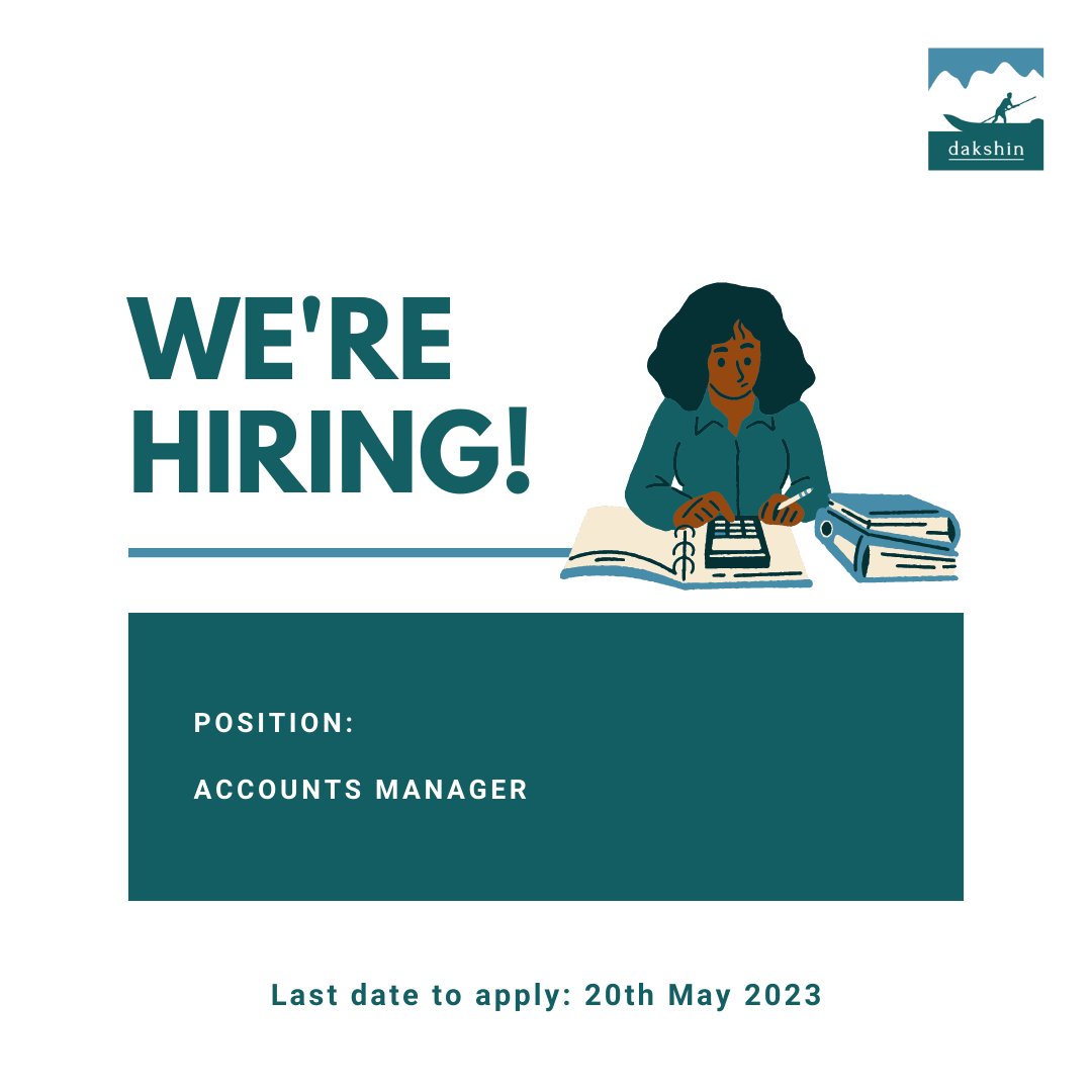 dakshin_seas's tweet photo. If you have a knack for managing #accounts, &amp; would like to work behind the scenes of a leading non-profit org., we have the perfect #opportunity for you!  
We are looking for a highly organised &amp; meticulous person for the role of #AccountsManager!

Apply: https://t.co/MgcT3cH1y4 https://t.co/ks8a8AVfaT