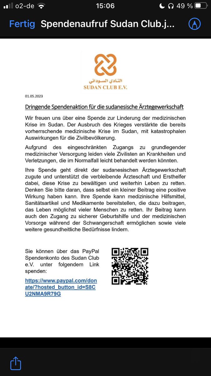 Dringende Spendenaktion für die Sudanesische Ärztegewerkschaft!! Please donate and/or share!!!