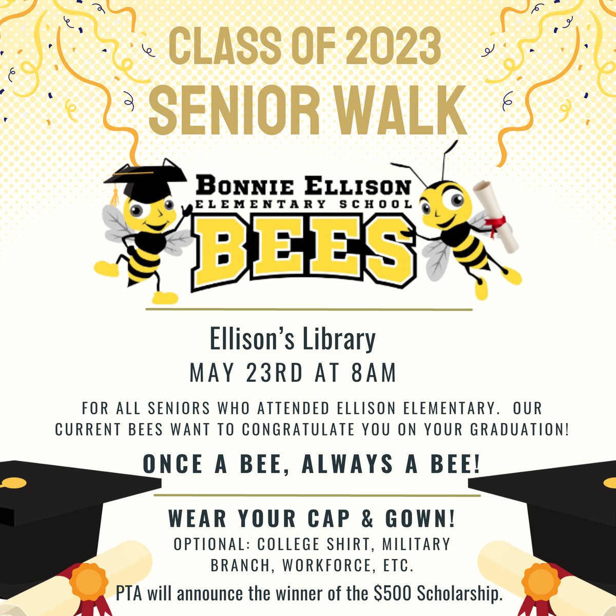 Excited to see our graduating seniors!🎓🐝