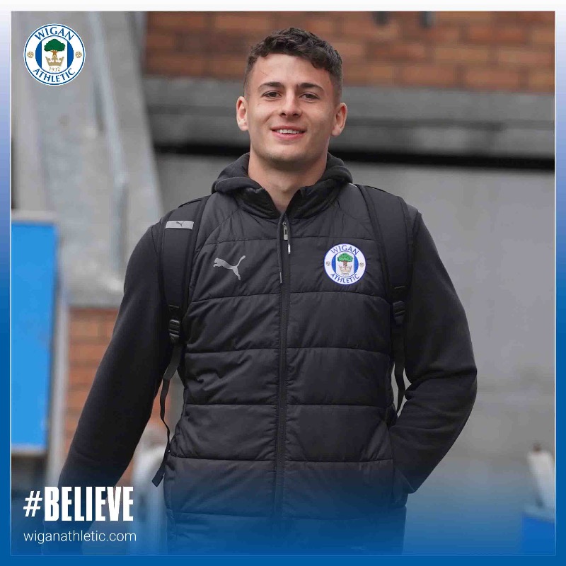 LaticsOfficial's tweet photo. 🙌 A Latics league debut incoming for Sam Tickle this afternoon…  

Good luck, Sam! 👏 

#wafc 🔵⚪️ #BELIEVE