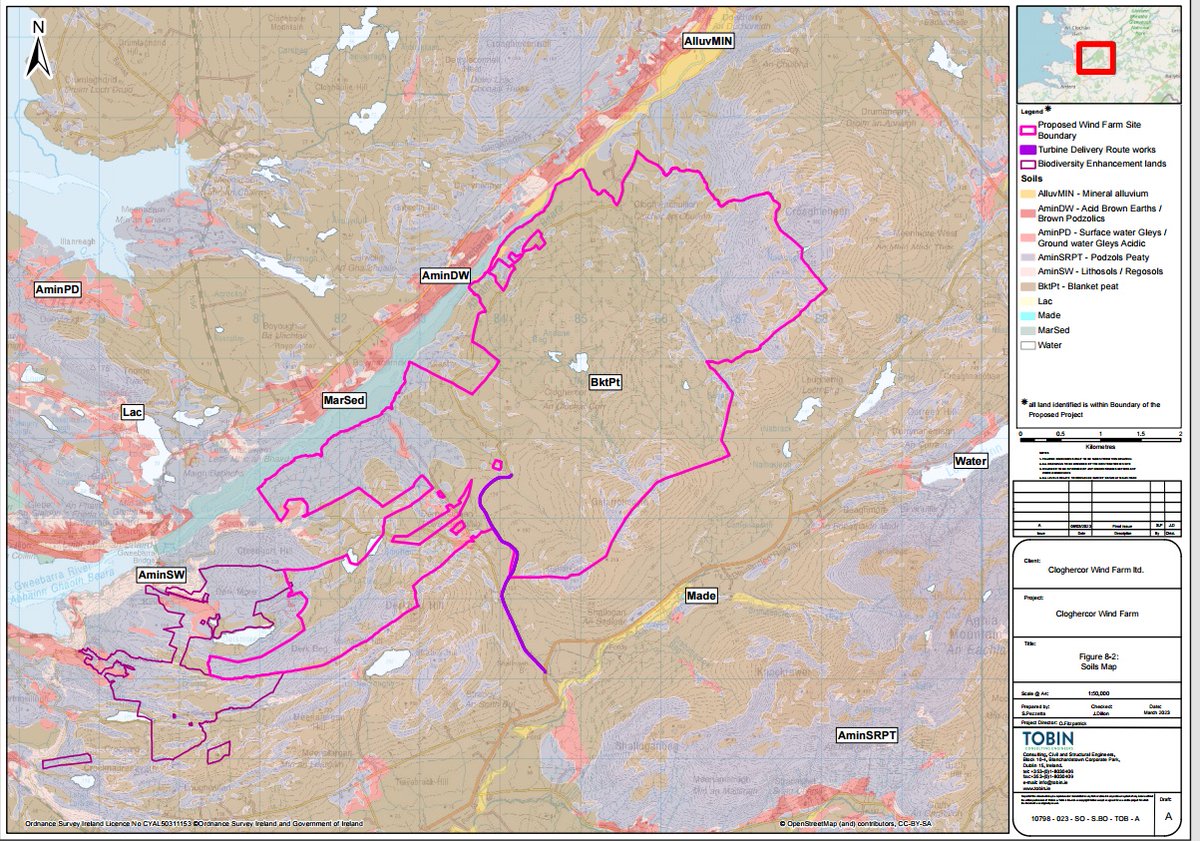 whittledaway's tweet photo. Unfortunately I find myself again objecting to a wind farm, this time on a bog in Donegal. No lessons learned from 2020 Meenbog landslide &amp; right beside an SAC salmon river. If it was really emissions we were concerned about we would be restoring bogs not building on them https://t.co/g0GaKzcllX