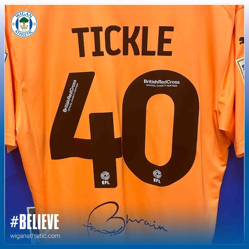 LaticsOfficial's tweet photo. 🙌 A Latics league debut incoming for Sam Tickle this afternoon…  

Good luck, Sam! 👏 

#wafc 🔵⚪️ #BELIEVE