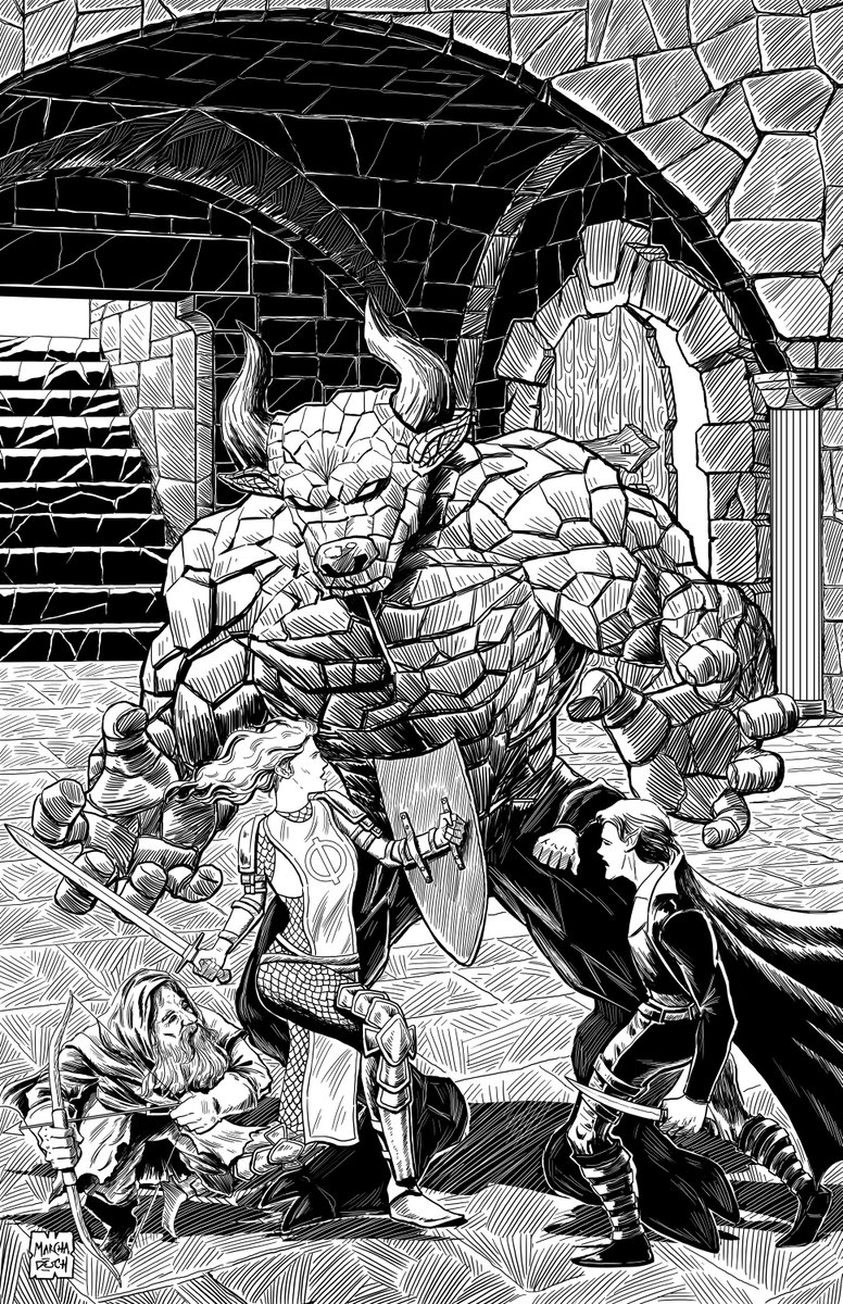 rollymcomics's tweet photo. Back cover drawing for QUEST Issue #1 Illustrated by Yours Truly. #comics #drawing #comicdrawing #minotaur #dungeons #rollymcomics https://t.co/wdLvyiURPH