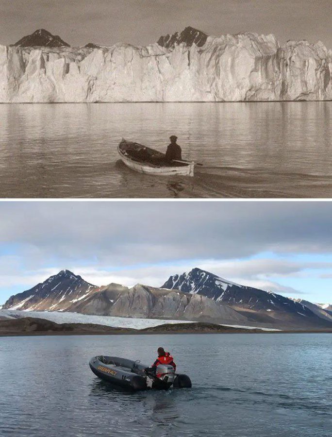 ThenvsNowPic1's tweet photo. The Arctic 103 years ago compared to today https://t.co/UlgCiRKZXX