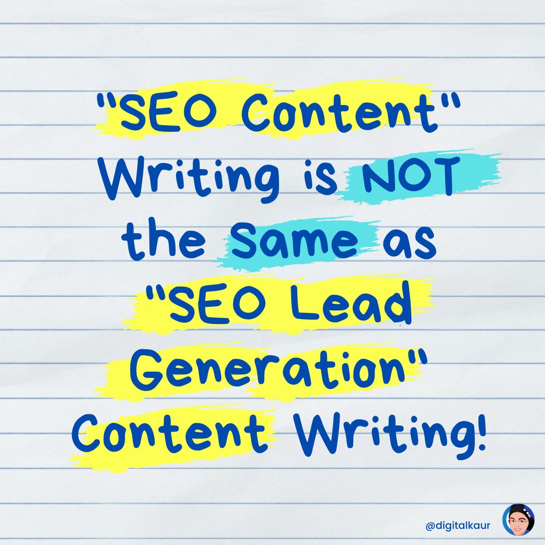 digitalkaurr's tweet photo. SEO Content Writing ≠ SEO Lead Generation Content Writing!

What are your thoughts on this?

#seo #contentwriting https://t.co/9O9spVcXbc