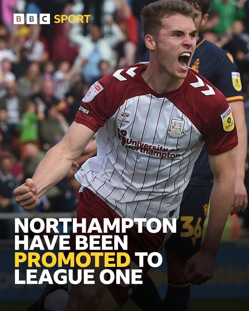 Northampton Town are going up! 🆙

The Cobblers will be in League One next season after agonisingly missing out on promotion last campaign.

Reaction 👇

#BBCEFL #BBCFootball