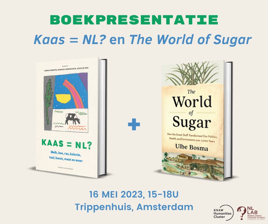 Hoe hangen we samen met het voedsel dat we tot ons nemen? <a href="/KNAWHuC/">KNAWHumCluster</a> en <a href="/NLLab_Tweets/">NL-Lab</a> nodigen je op 16 mei uit voor de presentatie van twee belangwekkende boeken: ‘Kaas = NL?’ en ‘The World of Sugar’! Aanmelden  👇 [1/3]
eventbrite.com/e/tickets-boek…