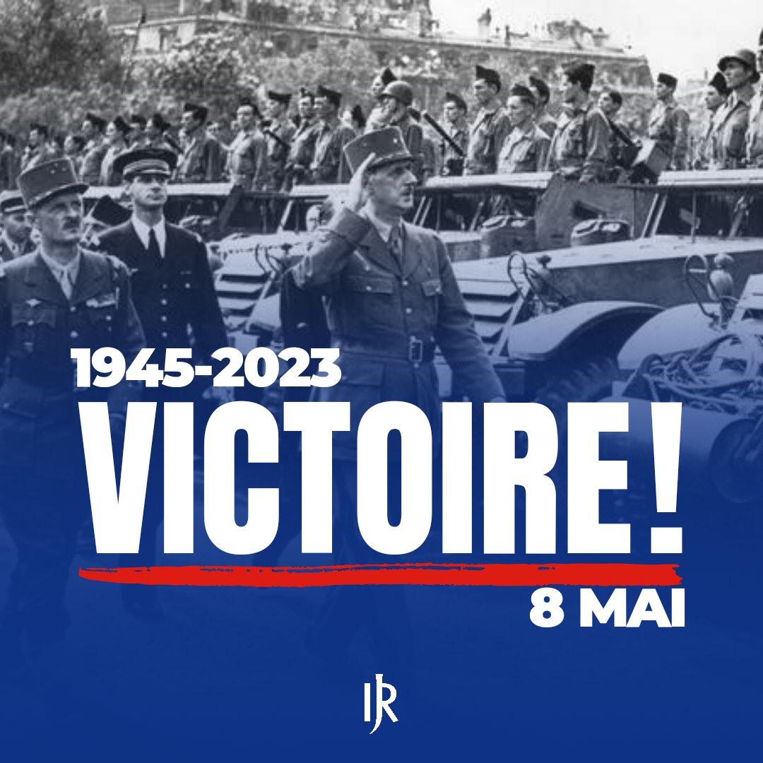 jeunesreps's tweet photo. 🇫🇷 8 mai 1945, l'Allemagne nazie capitule. Victoire ! 

En ce jour, commémorons la mémoire de ces soldats français et Alliés. Souvenons-nous du sang versé pour notre Liberté. https://t.co/3WfViQim7N