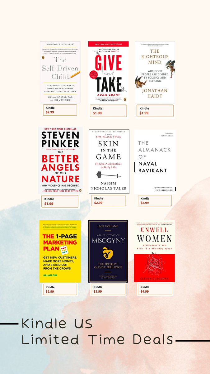 Kindle US Limited Time Deals hari ini ada buku yang kuincar: The Self-Driven Child!

Oh selain itu, ada juga bukunya Adam Grant lho!!