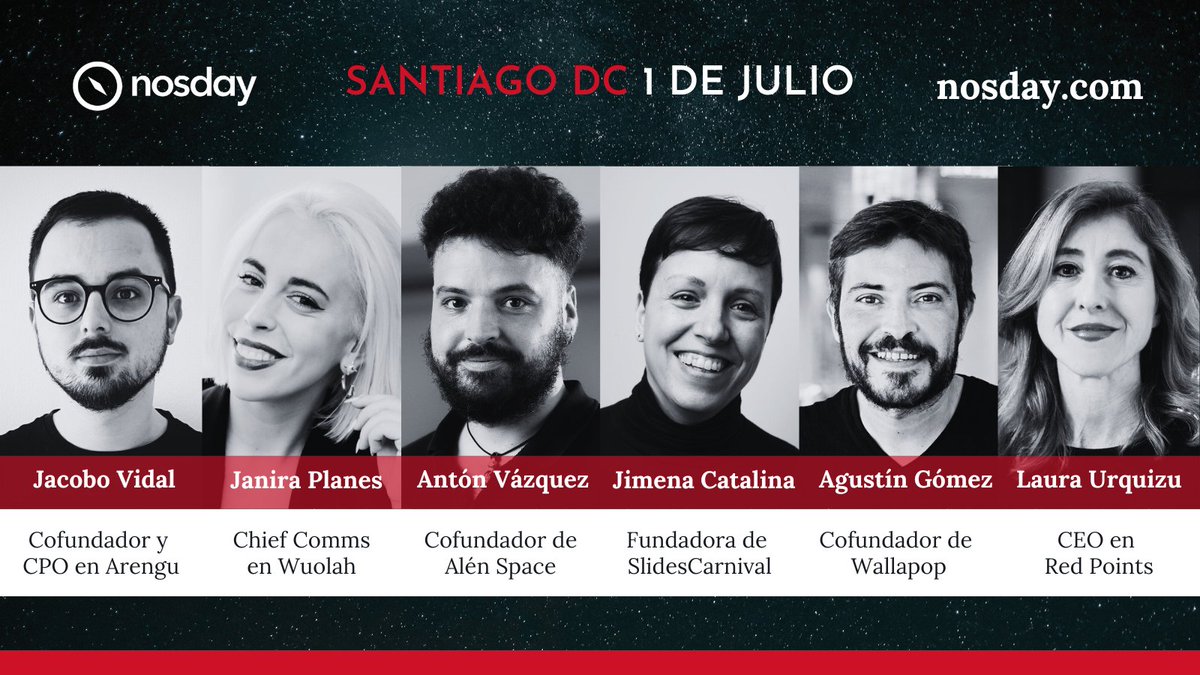 👀 Ahora sí: ya tenemos la lista de todos los ponentes del #nosday23

📌 El 1 de julio te esperamos en el Hotel Monumento de Santiago de Compostela

🎟️Las entradas del evento más riquiño de la temporada se compran en nosday.com