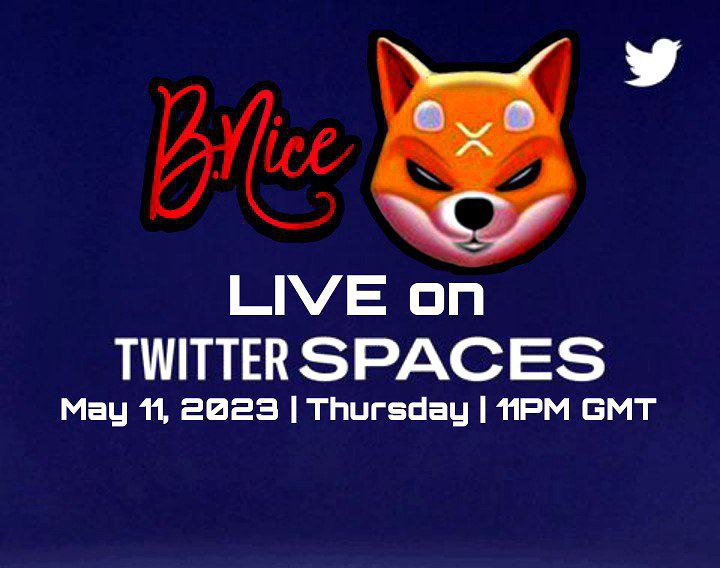 Make sure your reminders are set for Thursday this week. 11pm GMT 

Our first live twitter space with <a href="/BNICE_Projects/">BNice</a> 

See you there 💪🔥

#ShibaNFT #BNice #XRPL #XRP #Crypto #NFT #airdrop $pepe #BTC    #BNB    #Poly