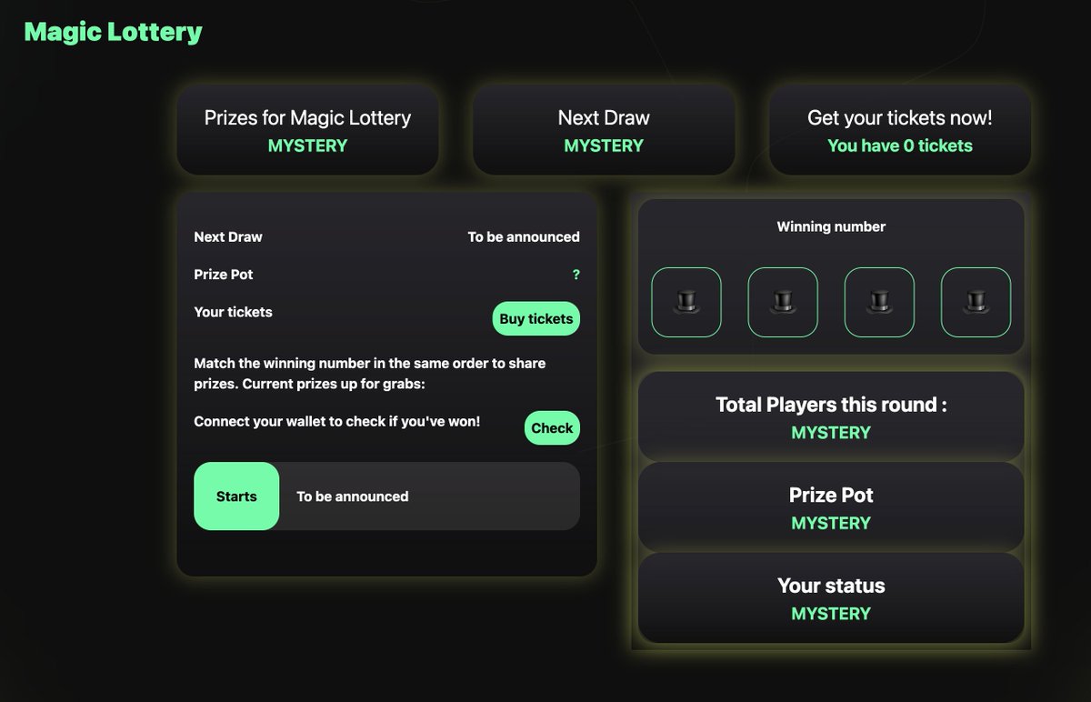 houdinifinance's tweet photo. Check out our Magic House (Lottery) 🎩

You can win HUGE token prizes 🔥

Enter as often as you like. All you need is $HDNI tokens for entry.

A portion of the $HDNI tokens will be sent to a buy-back &amp; burn pool as part of our deflationary mechanism.

#zksync #DEX  #snarklaunch https://t.co/tSKc3ejKCx