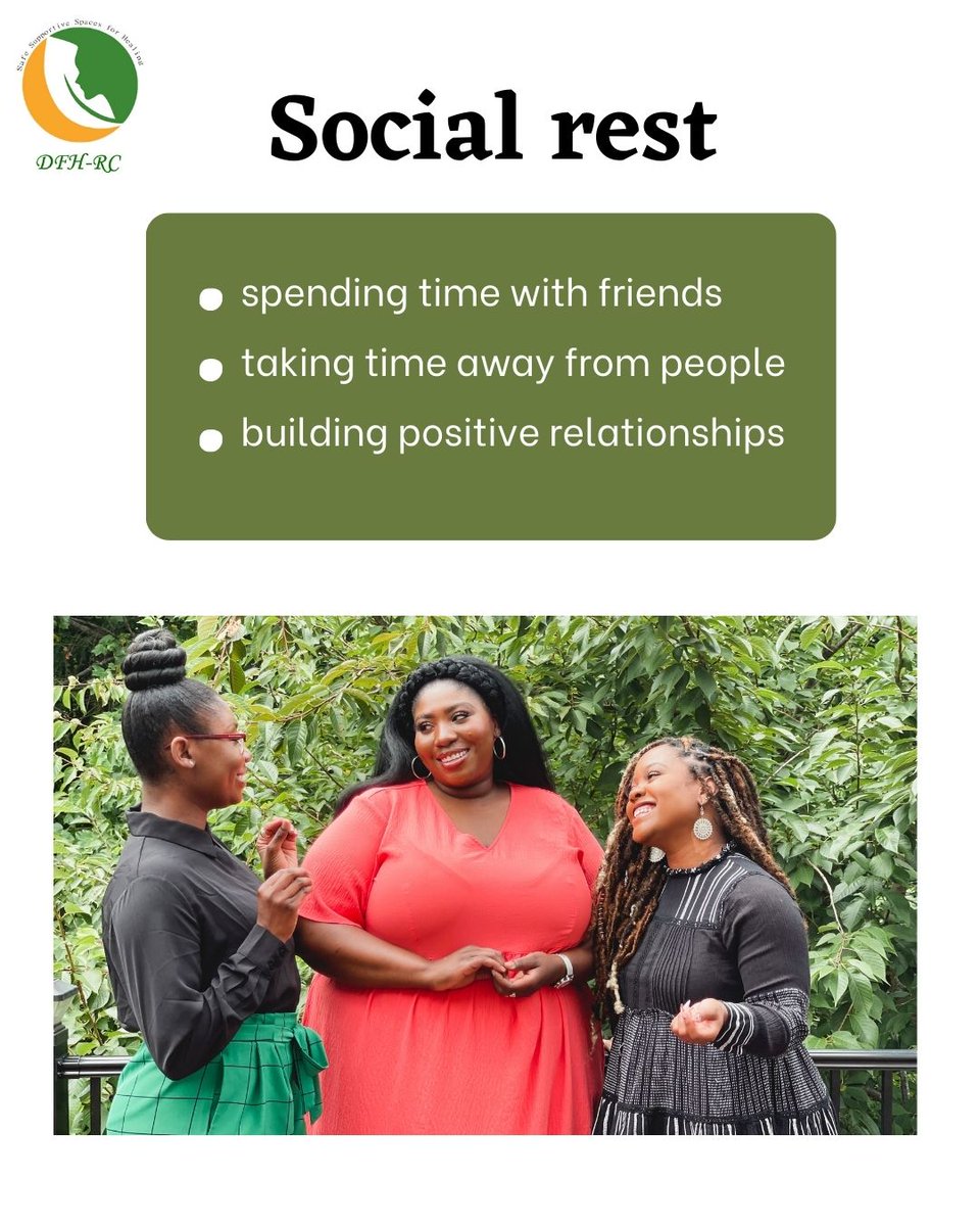 DFHRC's tweet image. #SocialRest, which takes you away from social situations that drain or exhaust you. 

 #MentalHealthLiteracy 
#LookAroundLooKWithin 
#JuuIkoSawa 
#DFHRCCares