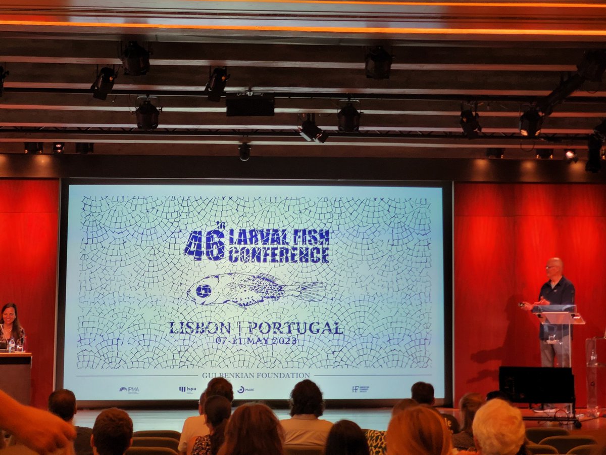 HannahMurphy82's tweet photo. Great opening plenary talk on 'The Shape of Things to Come: Resiliency of Marine Fish Early Life Stages in a Changing World' by Dr. Chris Chambers (NOAA) at 46th Annual Larval Fish Conference! @LFC46LISBON @AFS_ELHS https://t.co/cecsr1THoi