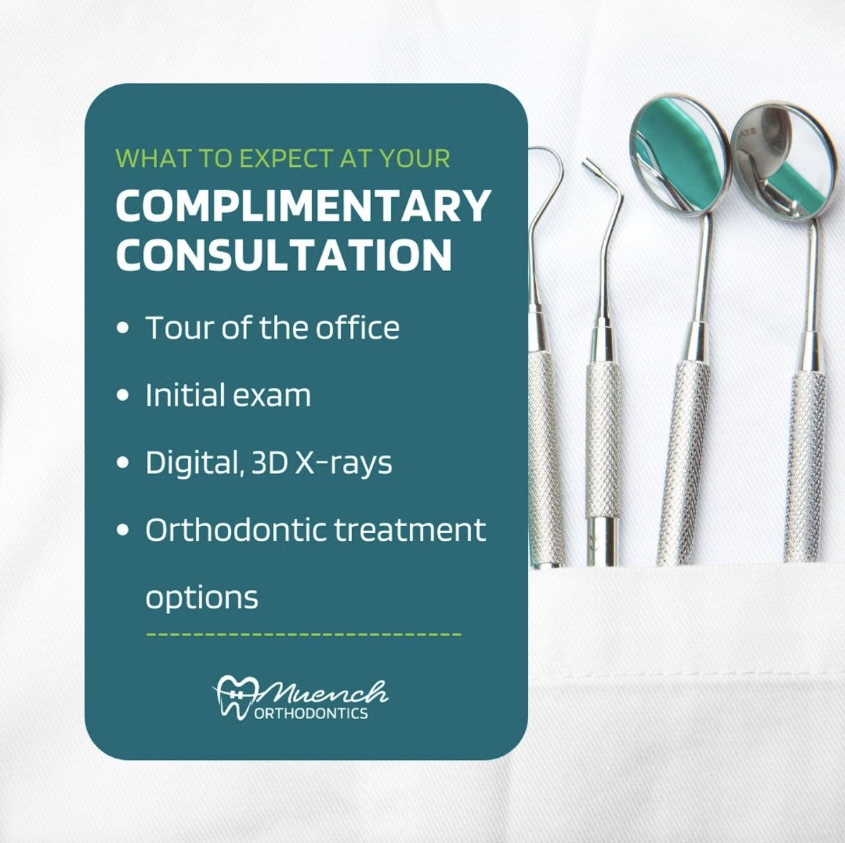 muenchortho's tweet photo. Starting your smile transformation can cause mixed emotions. 👍 At Muench Orthodontics, we are here to help! 💚

At your complimentary consultation, we will give you a tour of the office and present you with all of your treatment and payment options.

https://t.co/0nlv4reCWH https://t.co/lMuJ11XMpQ