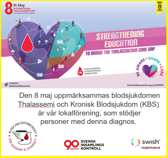 BCF_1982's tweet photo. De ärftliga blodsjukdomarna talassemi är i globalt fokus 8 maj. Diagnoserna innebär att proteinet hemoglobin bildas felaktigt. Blodcancerförbundet och Blodcancerfonden bidrar till forskning för behandlingar. https://t.co/HYlnkzmPPw
#ITD2023 #BeAwareShareCare #talassemi #geblod https://t.co/ndDgJRrRID