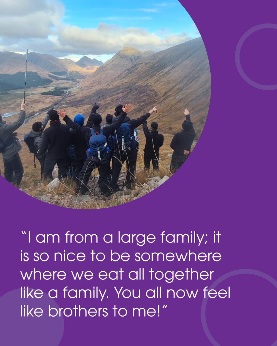 Young refugees from our Guardianship Service recently went on a residential weekend to Glen Etive. They decided to leave their phones behind and immerse themselves in nature, creating lasting memories and friendships.
<a href="/standtallscot/">Standing Tall Scotland</a>  @VentureScotland  <a href="/scotrefcouncil/">Scottish Refugee Council 🧡</a>