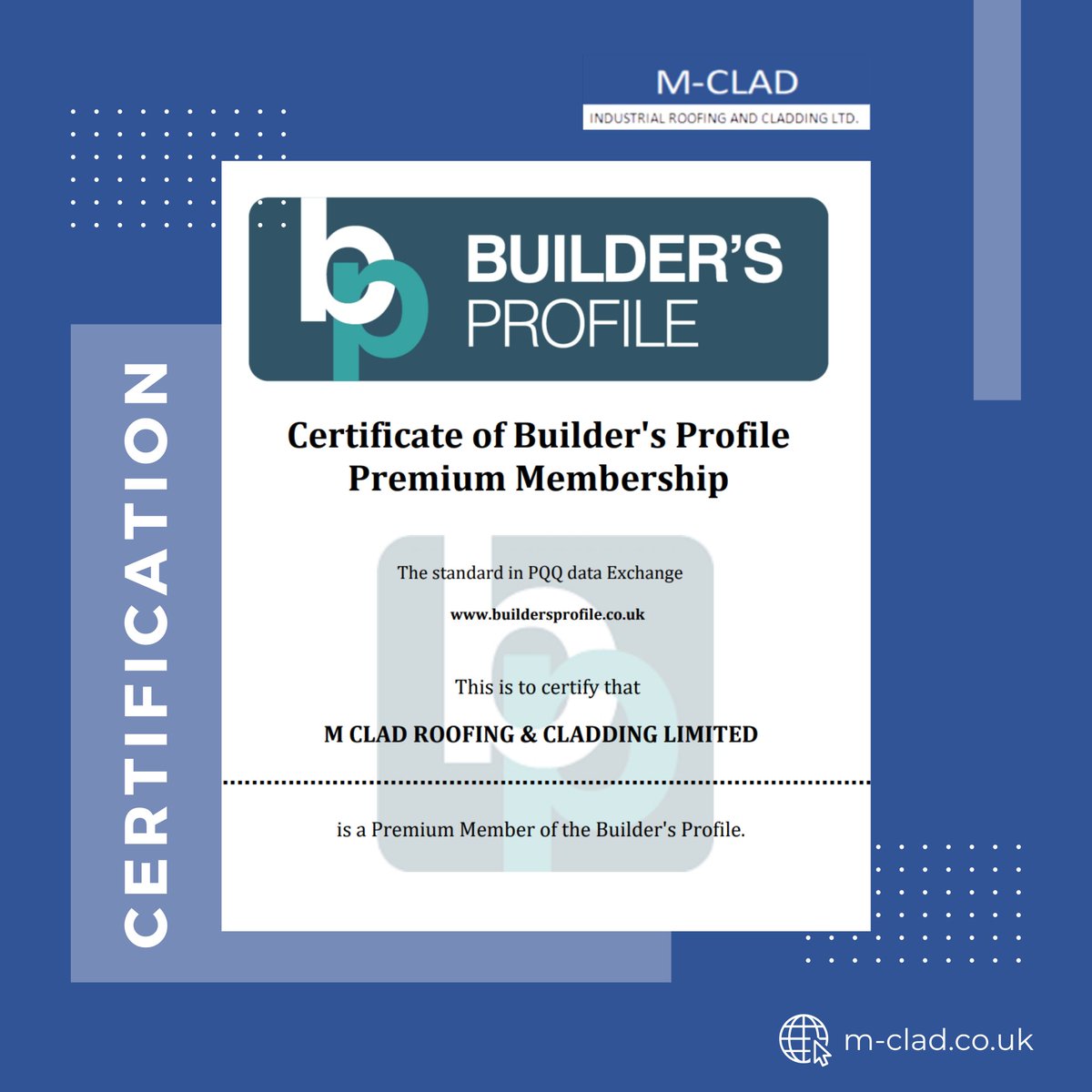 M_CladRoofing's tweet photo. 🎉 Exciting news! We've been awarded the Certificate of Builder's Profile Premium Membership! As experts in roofing, cladding, and building, we take pride in delivering top-notch services to clients.

Get in touch for a quote: https://t.co/7BVD7ySoFx

#mcladroofing #roofing https://t.co/NN0foNWfYK